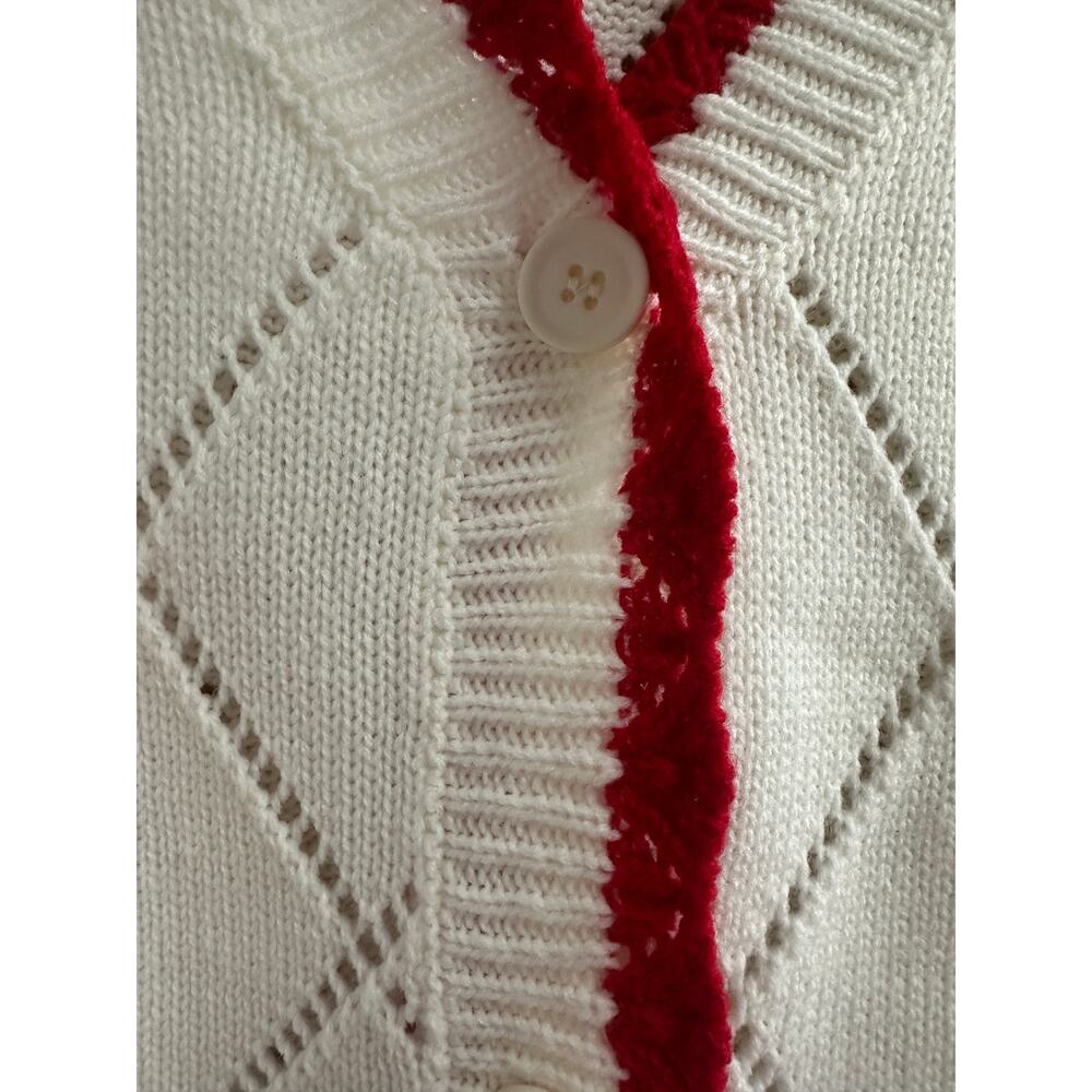 Women's Cherry Embroidered Cream Cardigan L/XL - Picture 6 of 6